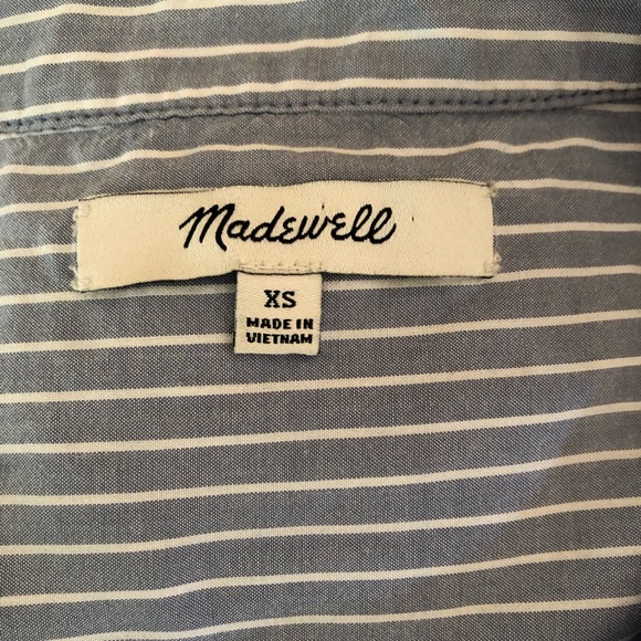 Madewell Top Blue and White Striped Short Sleeve XS - Picture 4 of 4